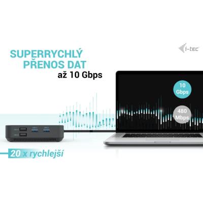 i-tec dokovací stanice/ 2x USB-C/ 2x USB 2.0/ 3x USB 3.0/ HDMI/ 2x DP/ LAN/ Power Delivery 100 W