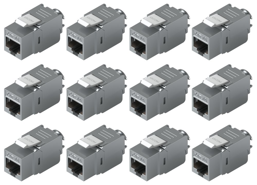 Ubiquiti Cat6A Keystone Jack, 12-Pack - Keystone, RJ-45, Cat6A, samořezný, sada 12ks