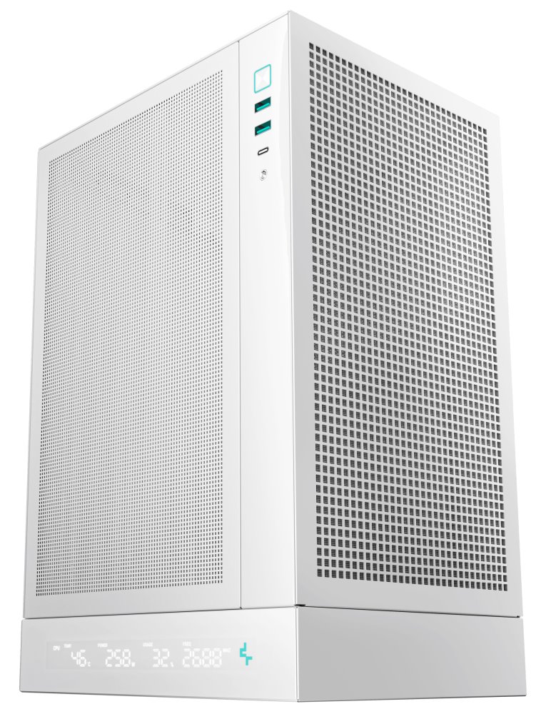 DEEPCOOL skříň CH170 Digital / vertikální miniITX / 2xUSB 3.0 / USB-C / bílá