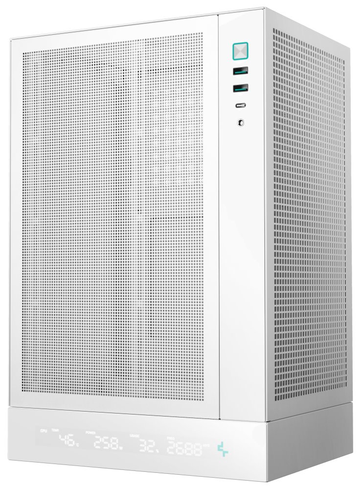DEEPCOOL skříň CH170 Digital / vertikální miniITX / 2xUSB 3.0 / USB-C / bílá