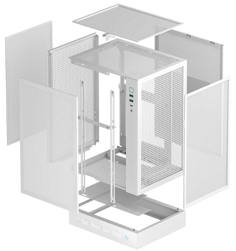 DEEPCOOL skříň CH170 Digital / vertikální miniITX / 2xUSB 3.0 / USB-C / bílá