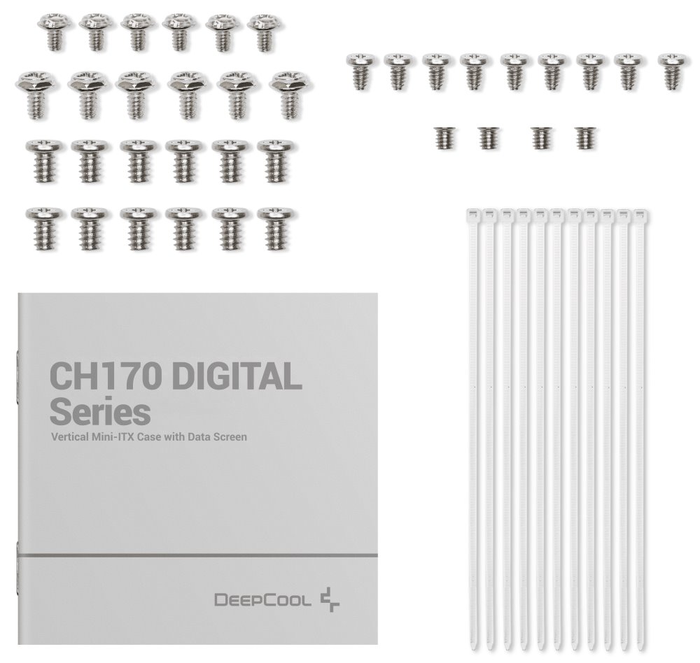 DEEPCOOL skříň CH170 Digital / vertikální miniITX / 2xUSB 3.0 / USB-C / bílá