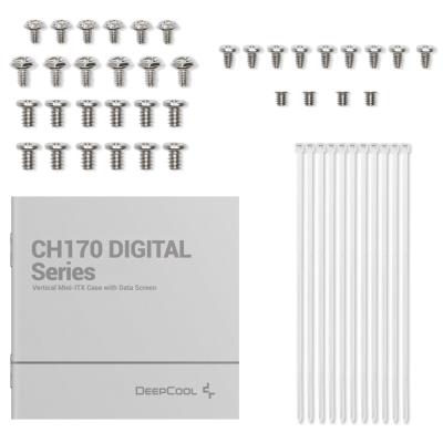 DEEPCOOL skříň CH170 Digital / vertikální miniITX / 2xUSB 3.0 / USB-C / bílá