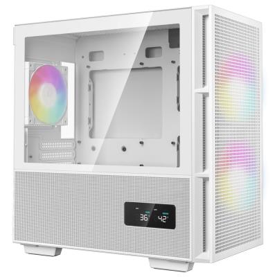 DEEPCOOL skříň CH360 Digital / mATX / 140mm +120 mm fan / USB 3.0 / USB-C /  mesh panel / prosklená bočnice / bílá