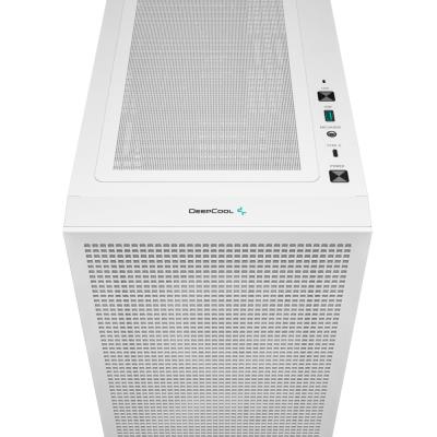 DEEPCOOL skříň CH360 Digital / mATX / 140mm +120 mm fan / USB 3.0 / USB-C /  mesh panel / prosklená bočnice / bílá
