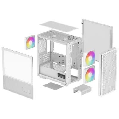 DEEPCOOL skříň CH360 Digital / mATX / 140mm +120 mm fan / USB 3.0 / USB-C /  mesh panel / prosklená bočnice / bílá