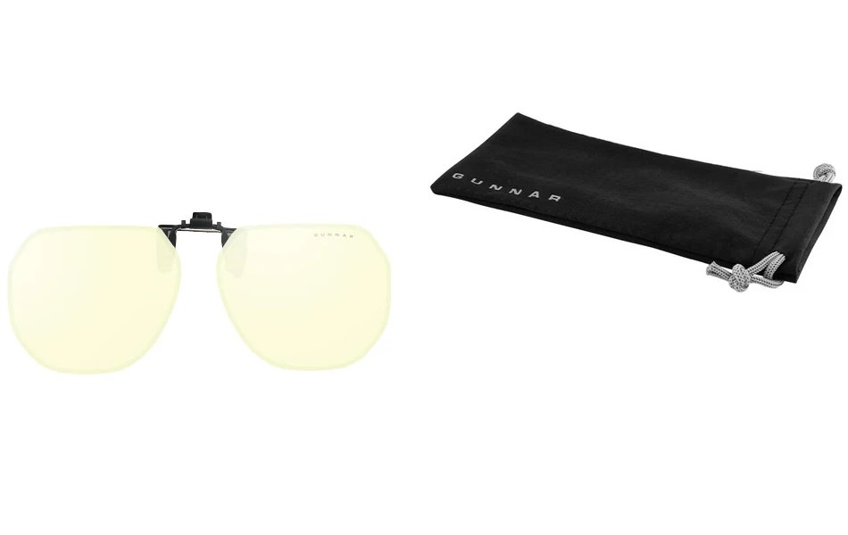 GUNNAR kancelářske/herní brýle  CLIP-ON MOFFET ONYX jantarová skla BLF 65 NATURAL focus