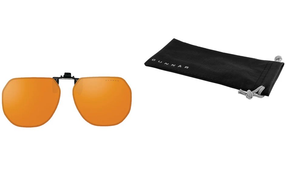 GUNNAR kancelářske/herní brýle  CLIP-ON MOFFET ONYX jantarová skla MAX BLF  NATURAL focus