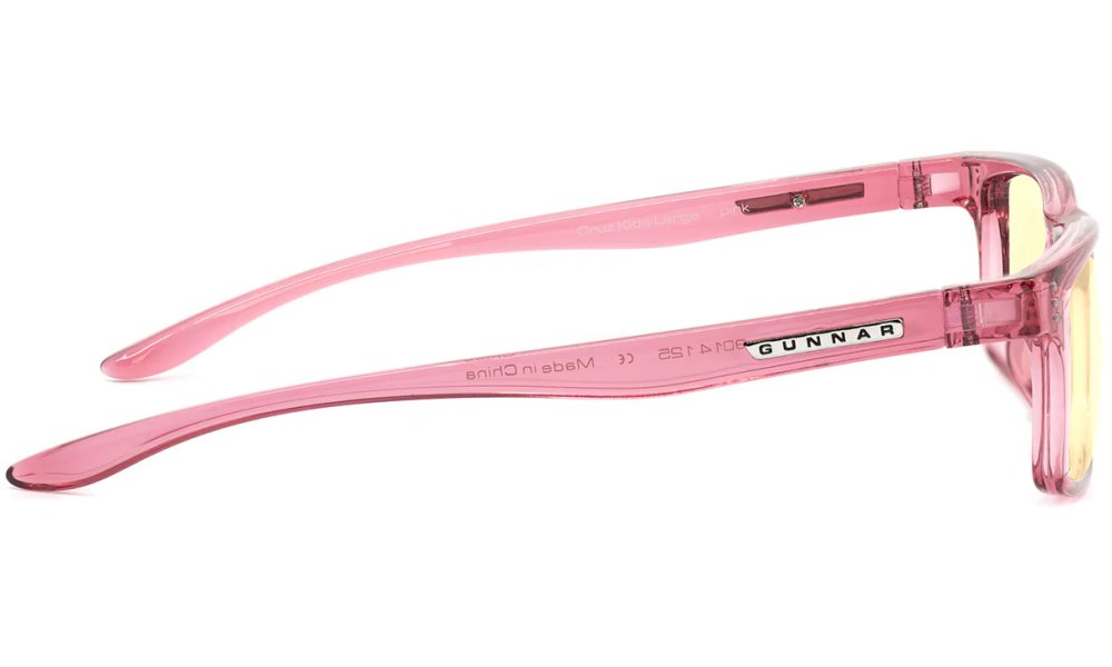 GUNNAR kancelářske/herní brýle  CRUZ KIDS LARGE (8-12) PINK jantarová skla BLF 65 NATURAL focus