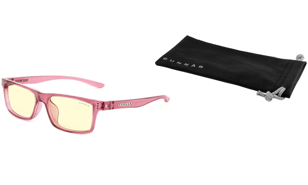 GUNNAR kancelářske/herní brýle  CRUZ KIDS LARGE (8-12) PINK jantarová skla BLF 65 NATURAL focus