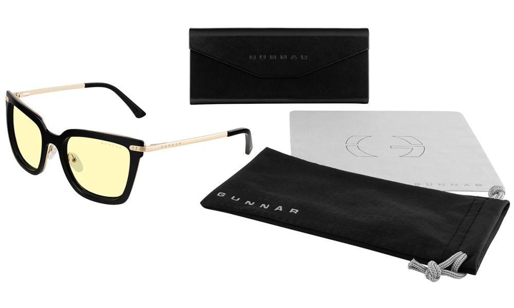 GUNNAR kancelářske/herní brýle  KAIA ONYX jantarová skla  BLF 65 GUNNAR focus