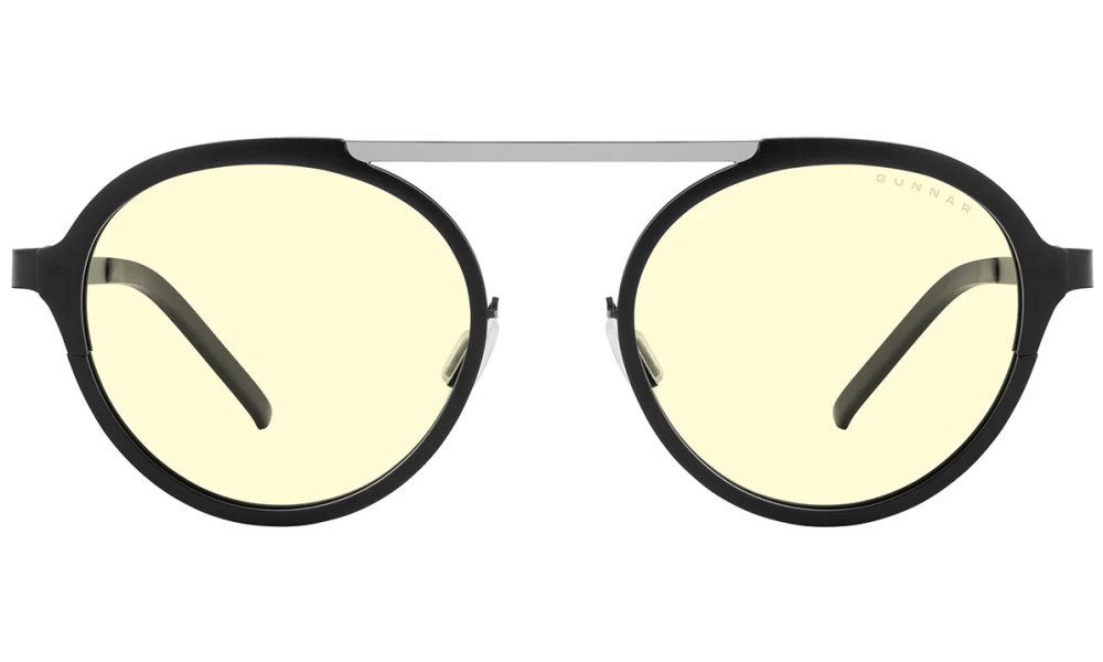 GUNNAR kancelářske/herní brýle  PACIFICA ONYX-SILVER jantarová skla BLF 65 GUNNAR focus