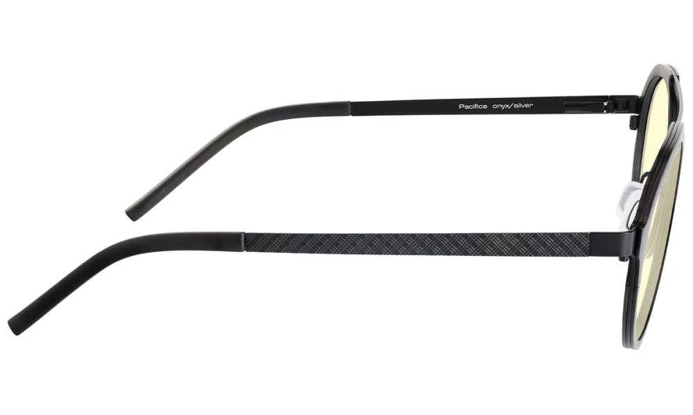 GUNNAR kancelářske/herní brýle  PACIFICA ONYX-SILVER jantarová skla BLF 65 GUNNAR focus