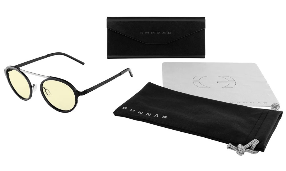 GUNNAR kancelářske/herní brýle  PACIFICA ONYX-SILVER jantarová skla BLF 65 GUNNAR focus