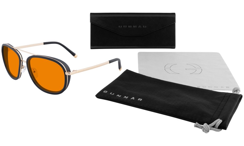 GUNNAR kancelářske/herní brýle  DUME GOLD jantarová skla MAX BLF 98 GUNNAR focus