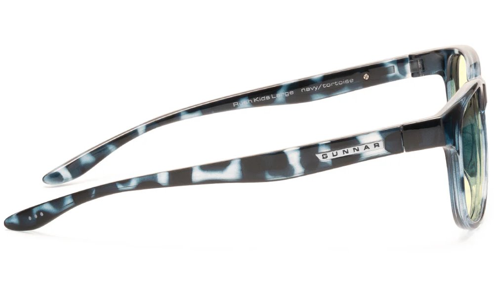 GUNNAR kancelářske/herní brýle  RUSH KIDS LARGE (8-12) NAVY TORTOISE jantarová skla BLF 65 NATURAL focus