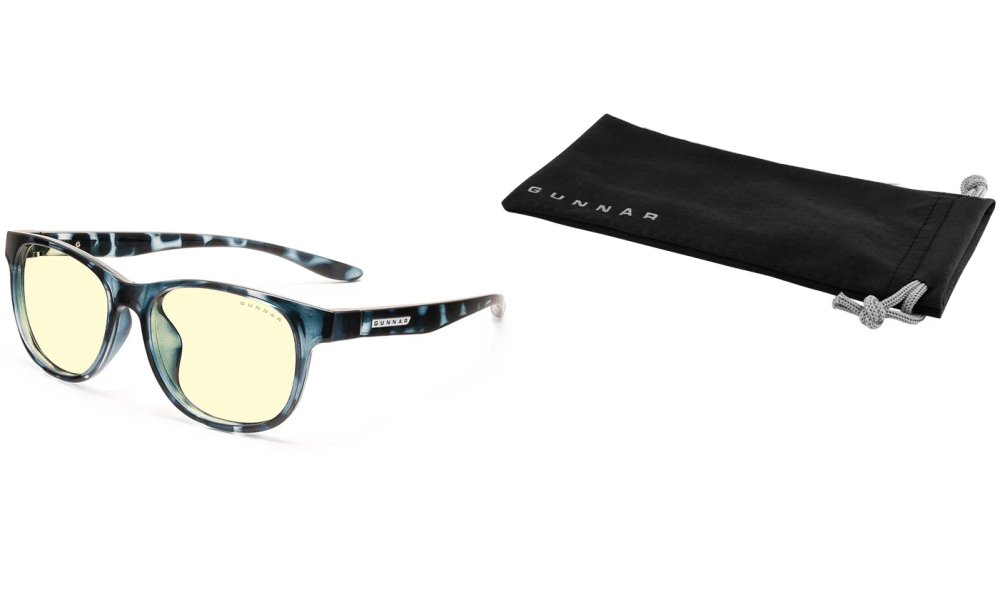 GUNNAR kancelářske/herní brýle  RUSH KIDS LARGE (8-12) NAVY TORTOISE jantarová skla BLF 65 NATURAL focus