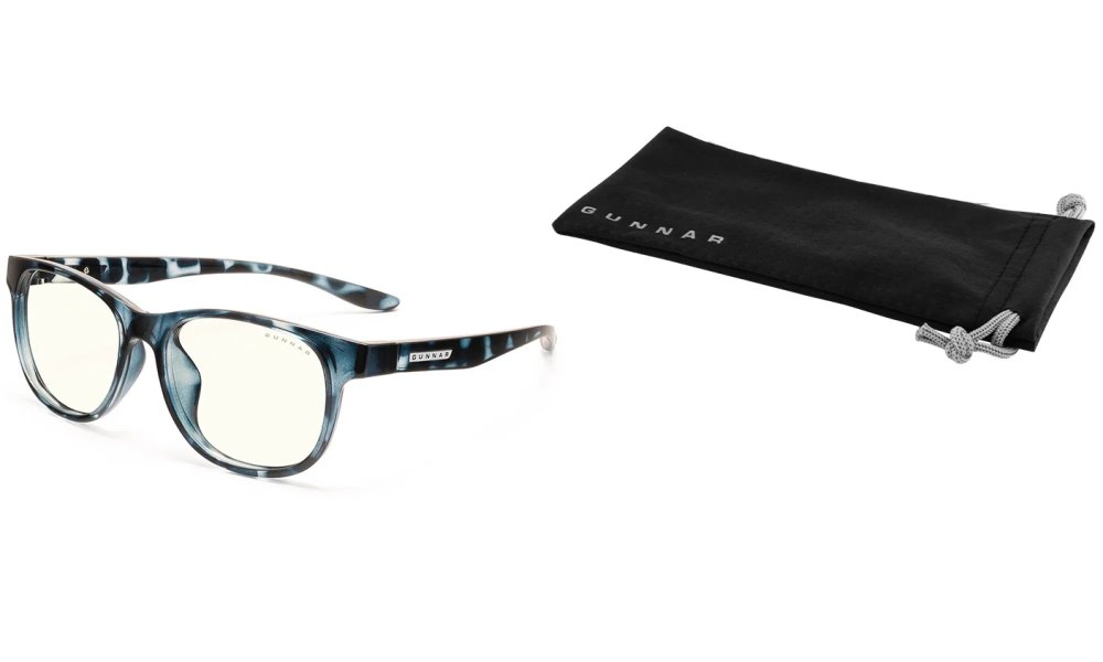 GUNNAR kancelářske/herní brýle  RUSH KIDS LARGE (8-12) NAVY TORTOISE čirá skla BLF 35 NATURAL focus