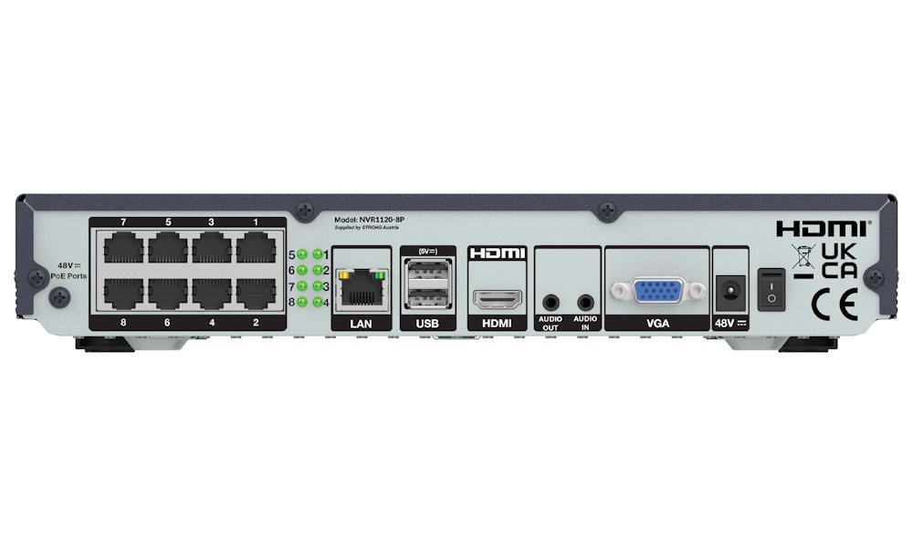 STRONG TUR05DL0-P PoE KIT/ Turret/ 5Mpix/ 1x NVR NVR1120-8P/ 4x IP kamera TUR05DL0-P/ HDMI/ VGA/ USB/ LAN