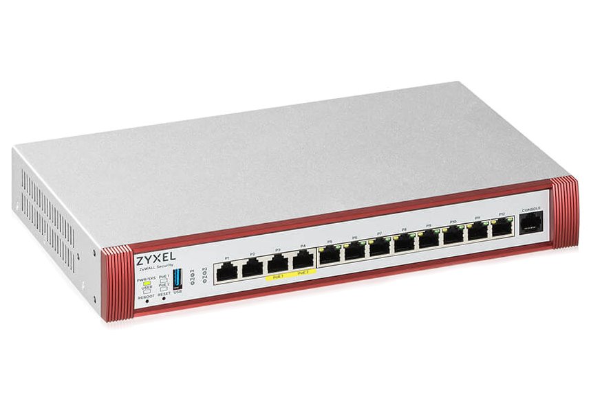 Zyxel USG FLEX 500H Series, User-definable ports with 2*2.5G, 2*2.5G (PoE+) & 8*1G, 1*USB with 1 YR Entry Defense Pack