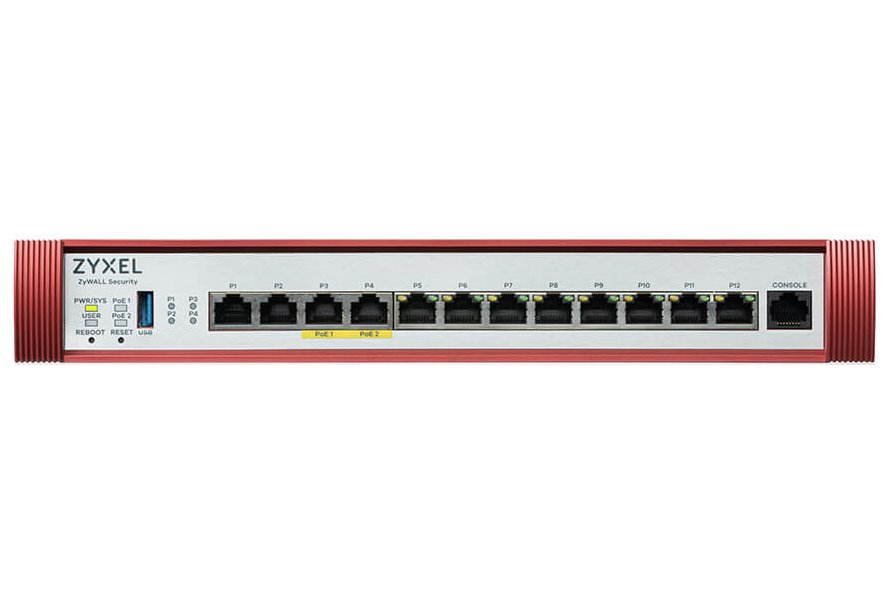 Zyxel USG FLEX 500H Series, User-definable ports with 2*2.5G, 2*2.5G (PoE+) & 8*1G, 1*USB with 1 YR Entry Defense Pack