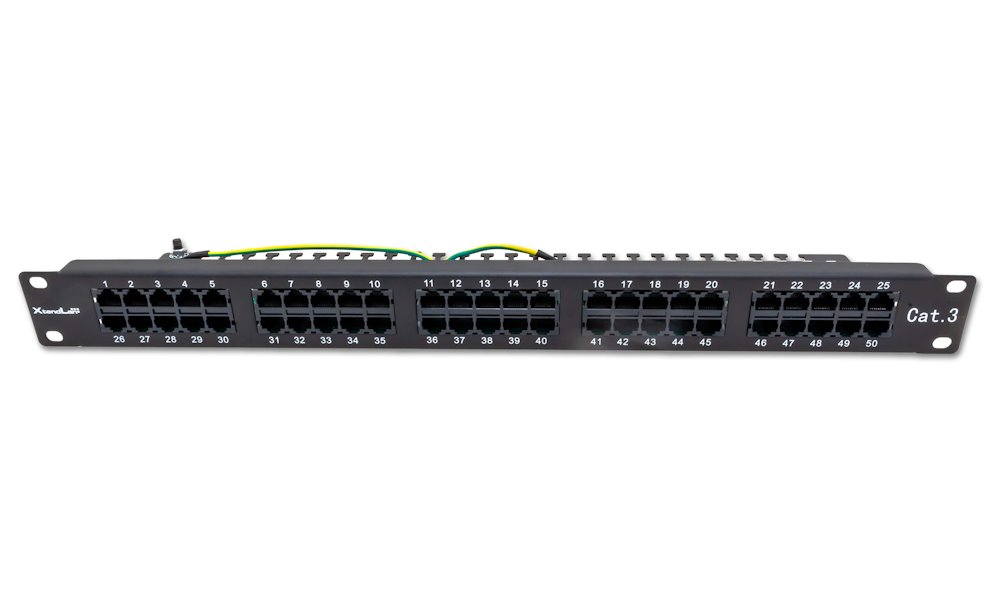 XtendLan Patch panel 19", 50 portů, Cat3, 1U