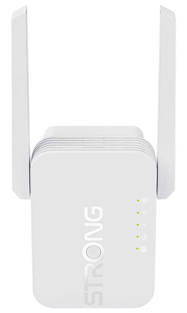 STRONG univerzální opakovač 300S/ Wi-Fi standard 802.11b/g/n/ 300 Mbit/s/ 2,4GHz/ 1x LAN/ bílý