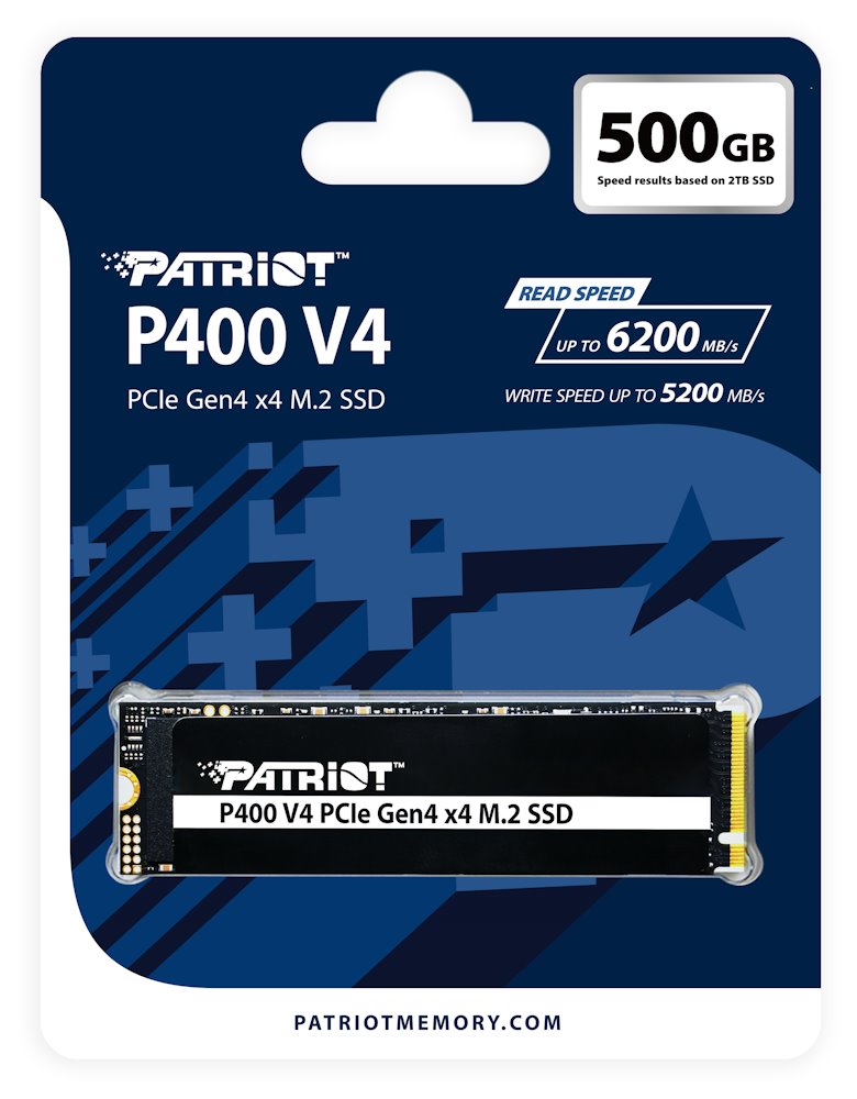 PATRIOT P400 V4 500GB SSD / Interní / M.2 PCIe Gen4 x4 NVMe  / 2280
