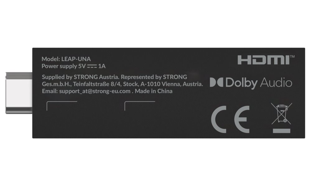 STRONG FHD TV stick LEAP-UNA/ HDMI/ micro USB/ BT/ Wi-Fi/ NETFLIX/ Disney+/ Amazon Prime Video/ Android TV 11/ černý