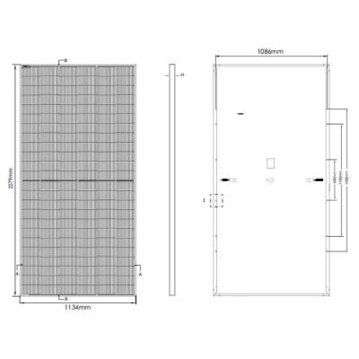 ELERIX ESM-600T solární panel celočerný, TOPCon N type, Mono, Half Cut 600Wp, 144 článků