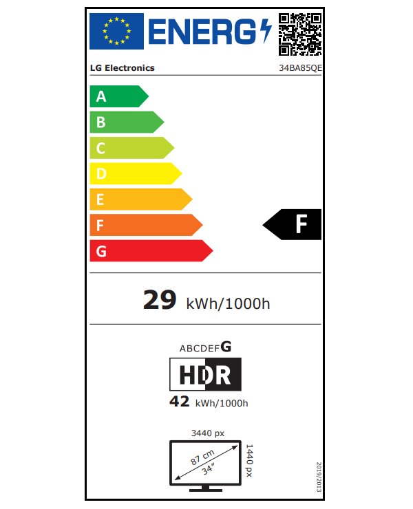 LG monitor 34BA85QE IPS 34"  QHD zakřivený /3440x1440 /21:9/300 cd/m2/5ms/HDMI/DP/USB-C/60Hz/HDR10/ OnScreen Control