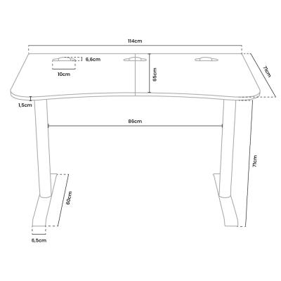AROZZI herní stůl ARENA SMALL Pure Black/ černý/ šíře 114 cm