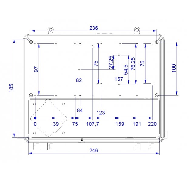 JRC JE-250 S2T Venkovní hliníkový box na stožár