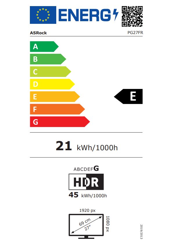 Phantom Gaming by Asrock monitor PG27FRS1A