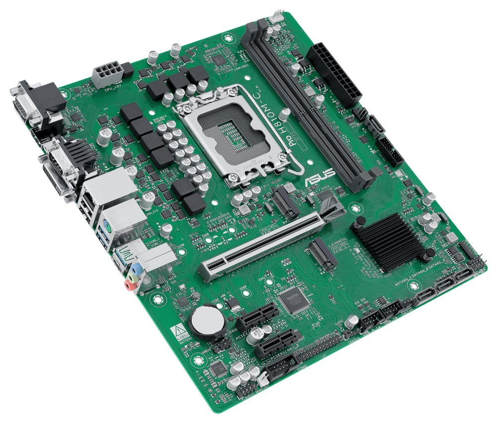 ASUS PRO H810M-C-CSM / H810 / LGA1851 / DDR5 / DP / HDMI / VGA / DVI-D / 2x M.2 / mATX