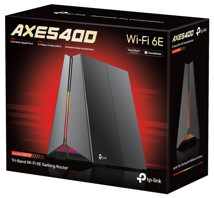 TP-Link Archer GXE75 AXE5400 Herní router, 1x 2,5G WAN/LAN, 4x GLAN, USB 3.0, EasyMesh