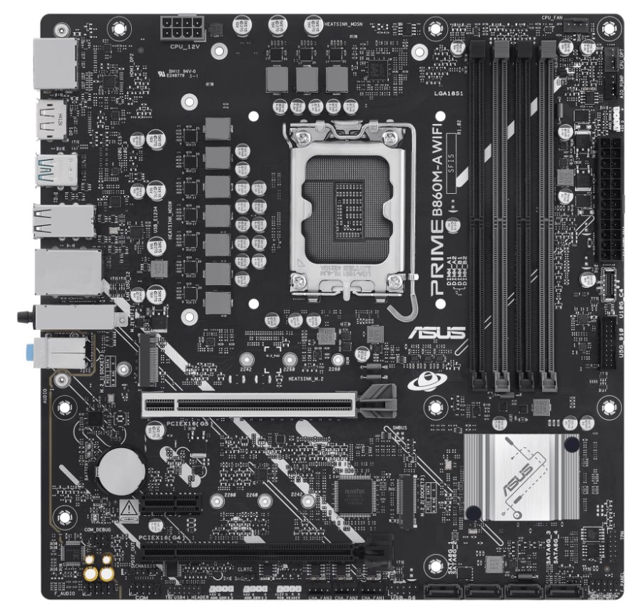 ASUS PRIME B860M-A WIFI / B860 / LGA1851 / DDR5 / 2x DP / HDMI / 2x M.2 / USB-C / WiFi / mATX