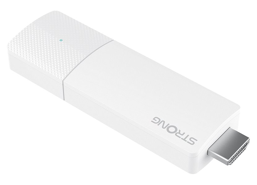 STRONG 4K Google TV stick LEAP-AIR/ 4K Ultra HD/ H.265/ HDMI/ micro USB/ BT/ Wi-Fi/ Chromecast/ NETFLIX/ Google TV/ bílý