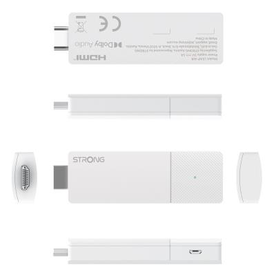 STRONG 4K Google TV stick LEAP-AIR/ 4K Ultra HD/ H.265/ HDMI/ micro USB/ BT/ Wi-Fi/ Chromecast/ NETFLIX/ Google TV/ bílý