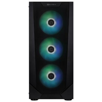 BitFenix skříň C60 Negro / ATX /  4x 120mm ARGB fan + controller / 2xUSB 2.0 / USB 3.0 / tvrzené sklo / černá