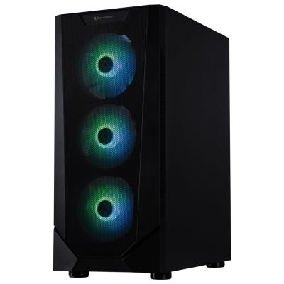 BitFenix skříň C60 Negro / ATX /  4x 120mm ARGB fan + controller / 2xUSB 2.0 / USB 3.0 / tvrzené sklo / černá