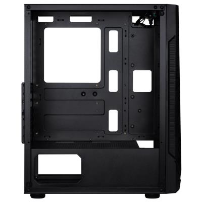 BitFenix skříň C60 Negro / ATX /  4x 120mm ARGB fan + controller / 2xUSB 2.0 / USB 3.0 / tvrzené sklo / černá