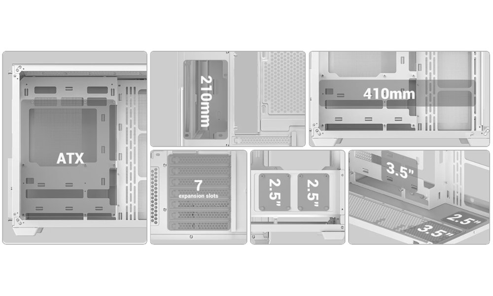 DEEPCOOL skříň CG530 4F / ATX / 4x120mm ARGB fans / USB 3.0 / USB-C/ panoramatická / černá