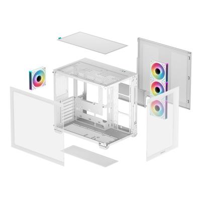 DEEPCOOL skříň CG530 4F ATX / 4x120mm ARGB fans / USB 3.0 / USB-C/ panoramatická / bílá