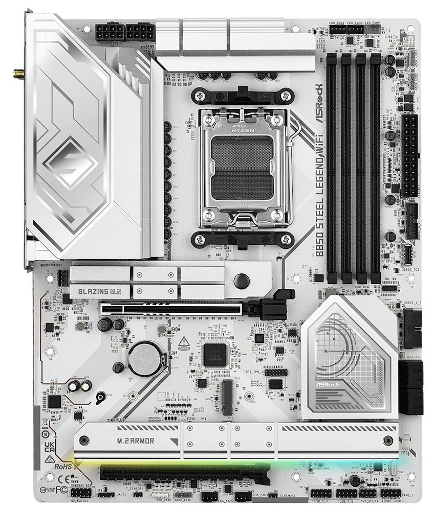 ASRock B850 Steel Legend WiFi / AMD B850 / AM5 / 4x DDR5 DIMM / 4x M.2 / HDMI / USB-C / WiFi / ATX