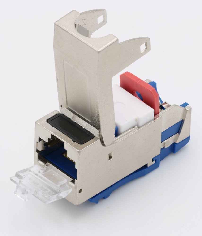 XtendLan Keystone jack RJ45, zaklapávací, CAT6A, TT STP, instalace bez nástrojů