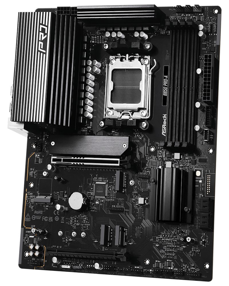 ASRock B850 Pro-A / AMD B850 / AM5 / 4x DDR5 DIMM / 4x M.2 / HDMI / USB-C / ATX