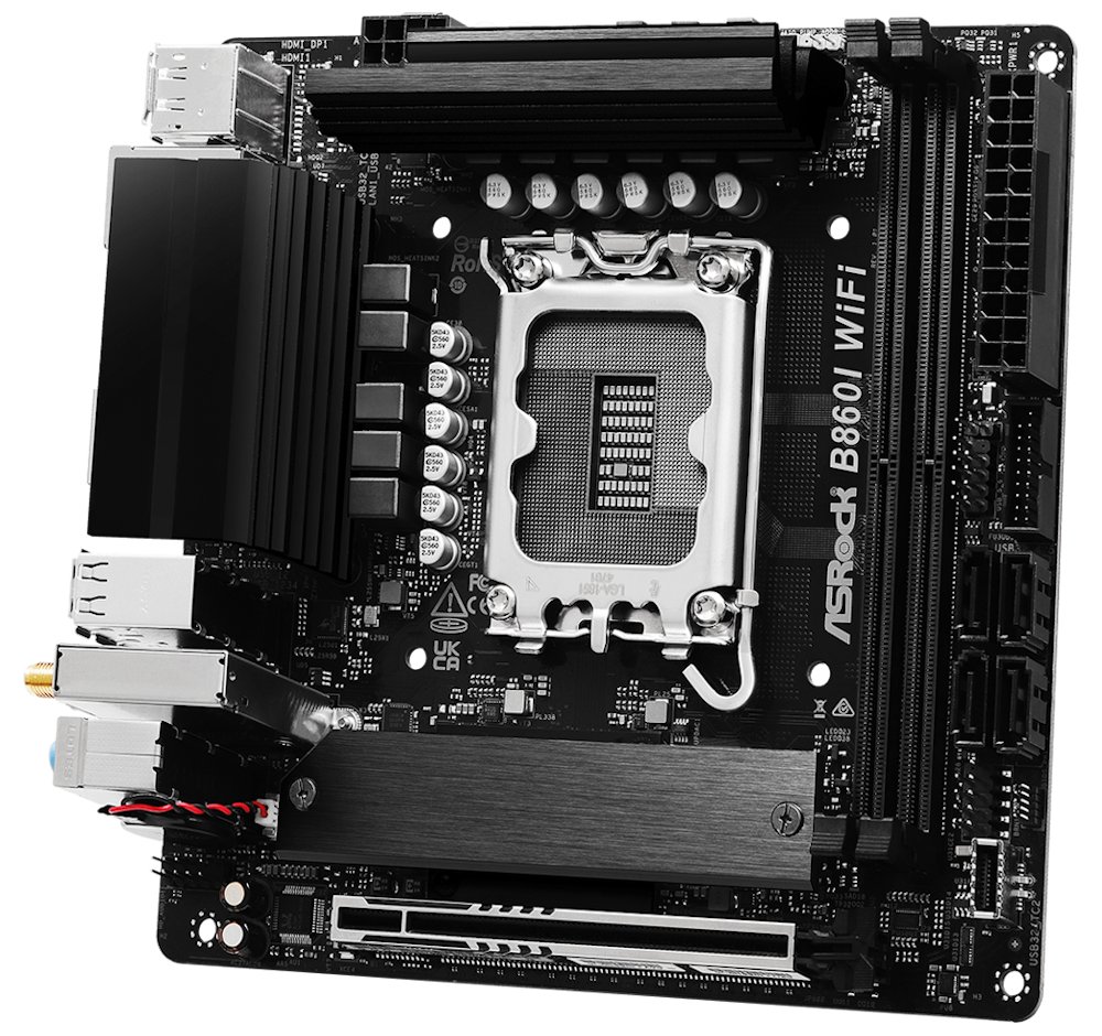 ASRock B860I WiFi/  Intel B860 / LGA1851 / 2x DDR5 / 2x M.2 / HDMI / DP / USB-C / WiFi / Mini-ITX