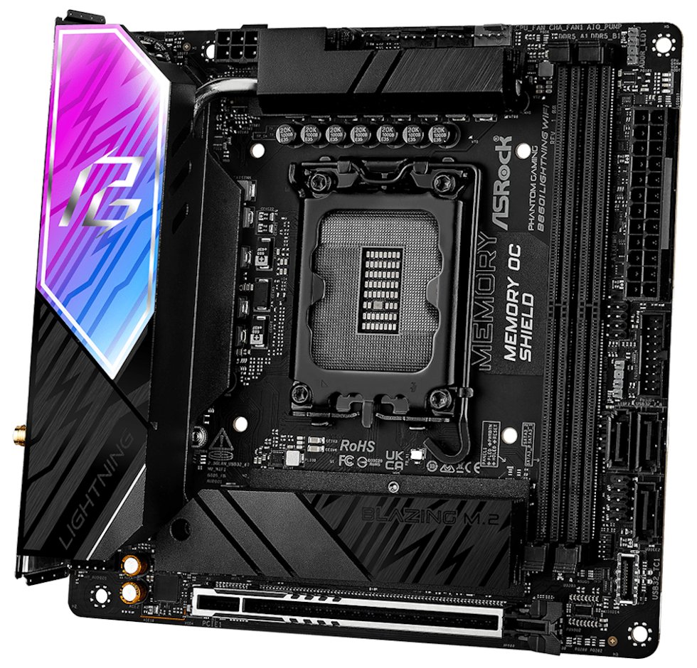 ASRock B860I Lightning WiFi / Intel B860 / LGA1851 / 2x DDR5 / 2x M.2 / HDMI / Thunderbolt 4 / WiFi / Mini-ITX