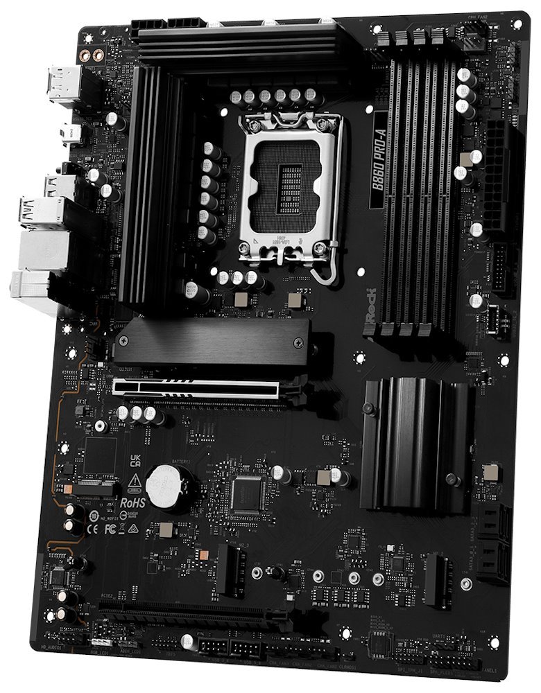 ASRock B860 Pro-A / Intel B860 / LGA1851 / 4x DDR5 / 3x M.2 / HDMI / DP / USB-C / ATX